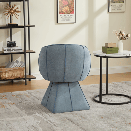 Poltrona giratória individual em chenille, 1 lugar u2014 design ergonómico com encosto alto para adultos e adolescentes, ideal para o quarto e a sala u2014 azul Poltrona giratória individual em chenille, 1 lugar u2014 design ergonómico com encosto alto para adultos e adolescentes, ideal para o quarto e a sala u2014 azul