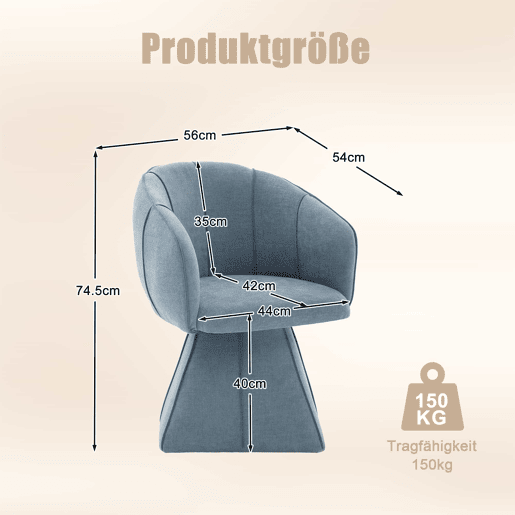 Poltrona giratória individual em chenille, 1 lugar u2014 design ergonómico com encosto alto para adultos e adolescentes, ideal para o quarto e a sala u2014 azul Poltrona giratória individual em chenille, 1 lugar u2014 design ergonómico com encosto alto para adultos e adolescentes, ideal para o quarto e a sala u2014 azul