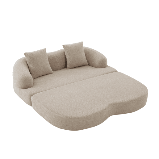 Sofá-cama de 2 lugares - sofá-cama rápido 2 em 1 com 2 almofadas, sofá-cama duplo para convidados - cor cáqui Sofá-cama de 2 lugares - sofá-cama rápido 2 em 1 com 2 almofadas, sofá-cama duplo para convidados - cor cáqui