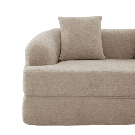 Sofá-cama de 2 lugares - sofá-cama rápido 2 em 1 com 2 almofadas, sofá-cama duplo para convidados - cor cáqui Sofá-cama de 2 lugares - sofá-cama rápido 2 em 1 com 2 almofadas, sofá-cama duplo para convidados - cor cáqui