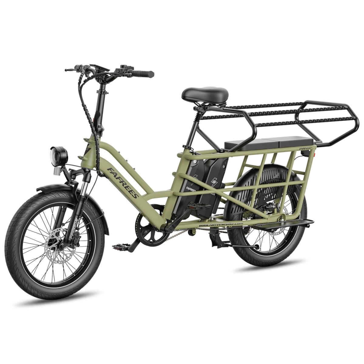 Asiento doble infantil fafrees ff20 cuv bici 24ah, 0-12 años carga 100kg bastidor acero anticorrosivo-verde