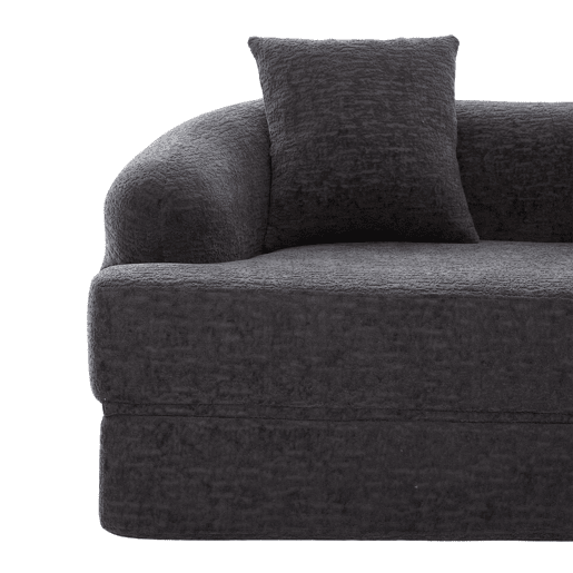 Sofá-cama de 2 lugares - sofá-cama duplo dobrável 2 em 1 com 2 almofadas - chenille multifuncional para a sala de estar e o quarto de hóspedes - cinzento escuro