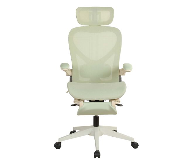 Silla de oficina ergonómica plegable compacta - soporte lumbar, asiento de malla deslizante, reposabrazos plegables, reposacabezas 3d y pedales de