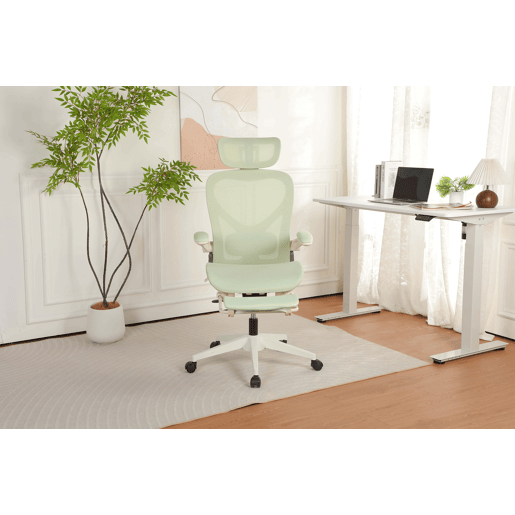 Cadeira de escritório ergonómica, dobrável e compacta - apoio lombar, assento em malha deslizante, apoios de braços rebatíveis, apoio para a cabeça 3D e pedais de trabalho - verde Cadeira de escritório ergonómica, dobrável e compacta - apoio lombar, assento em malha deslizante, apoios de braços rebatíveis, apoio para a cabeça 3D e pedais de trabalho - verde