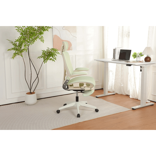 Cadeira de escritório ergonómica, dobrável e compacta - apoio lombar, assento em malha deslizante, apoios de braços rebatíveis, apoio para a cabeça 3D e pedais de trabalho - verde Cadeira de escritório ergonómica, dobrável e compacta - apoio lombar, assento em malha deslizante, apoios de braços rebatíveis, apoio para a cabeça 3D e pedais de trabalho - verde
