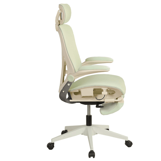 Cadeira de escritório ergonómica, dobrável e compacta - apoio lombar, assento em malha deslizante, apoios de braços rebatíveis, apoio para a cabeça 3D e pedais de trabalho - verde Cadeira de escritório ergonómica, dobrável e compacta - apoio lombar, assento em malha deslizante, apoios de braços rebatíveis, apoio para a cabeça 3D e pedais de trabalho - verde