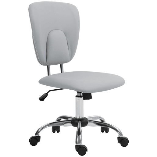 Cadeira de escritório giratória com altura e inclinação ajustáveis para mesa ou estudo, 50x54x87,5-96,5 cm, cinza