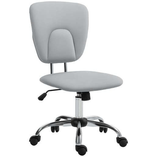 Cadeira de escritório giratória com altura e inclinação ajustáveis para mesa ou estudo, 50x54x87,5-96,5 cm, cinza