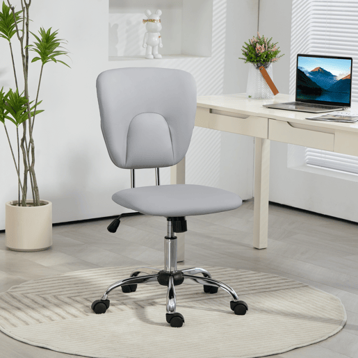 Cadeira de escritório giratória com altura e inclinação ajustáveis para mesa ou estudo, 50x54x87,5-96,5 cm, cinza