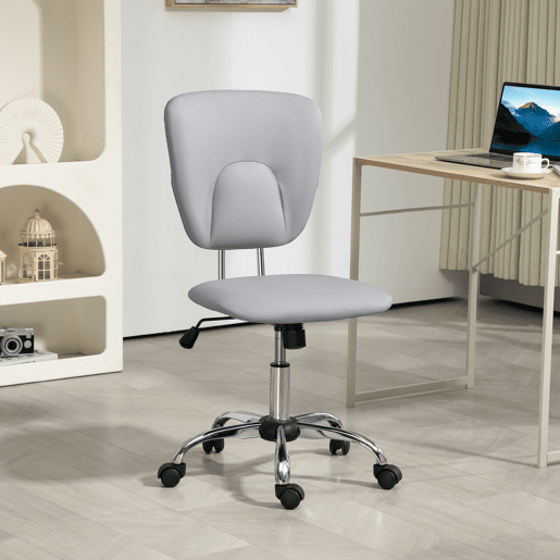 Cadeira de escritório giratória com altura e inclinação ajustáveis para mesa ou estudo, 50x54x87,5-96,5 cm, cinza