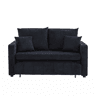 Sofá-cama multifuncional de 2 lugares u2013 sofá extensível, cama dobrável, bolsos de arrumação nos braços, porta-carregador USB e porta-copos u2013 preto