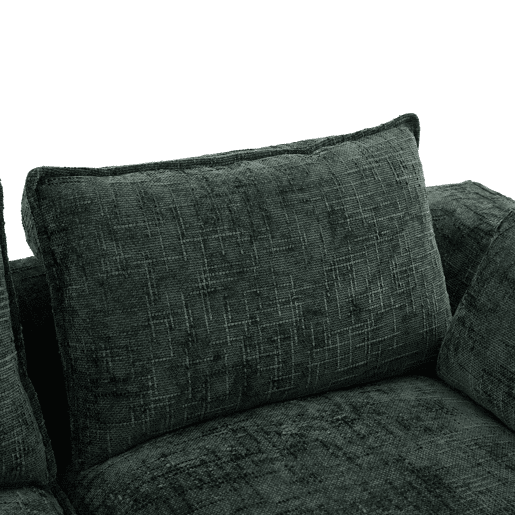 Sofá modular de 3 lugares + pufe para os pés de 3 lugares u2014 com almofadas, porta-copos, bolsos laterais, espuma e núcleo de molas, design modular, chenille u2014 verde escuro