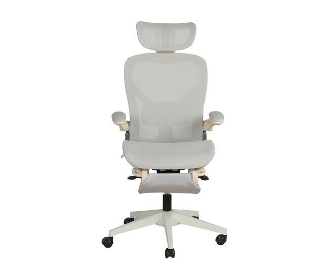 Silla de oficina ergonómica plegable compacta - soporte lumbar, cojín deslizante de malla completa, reposabrazos plegables, reposacabezas 3d y pedales