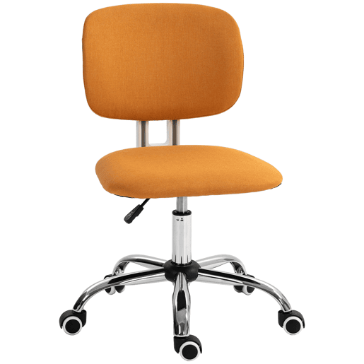 Cadeira de escritório giratória, estofada em tecido, com altura ajustável, estilo moderno, capacidade de carga de 120 kg, 48x53x80-90 cm, laranja Cadeira de escritório giratória, estofada em tecido, com altura ajustável, estilo moderno, capacidade de carga de 120 kg, 48x53x80-90 cm, laranja