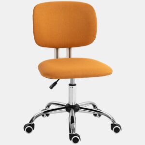Cadeira de escritório giratória, estofada em tecido, com altura ajustável, estilo moderno, capacidade de carga de 120 kg, 48x53x80-90 cm, laranja