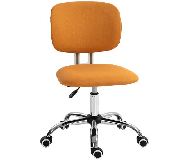 Silla de escritorio giratoria tapizado de tela con altura ajustable estilo moderno carga 120 kg 48x53x80-90 cm naranja