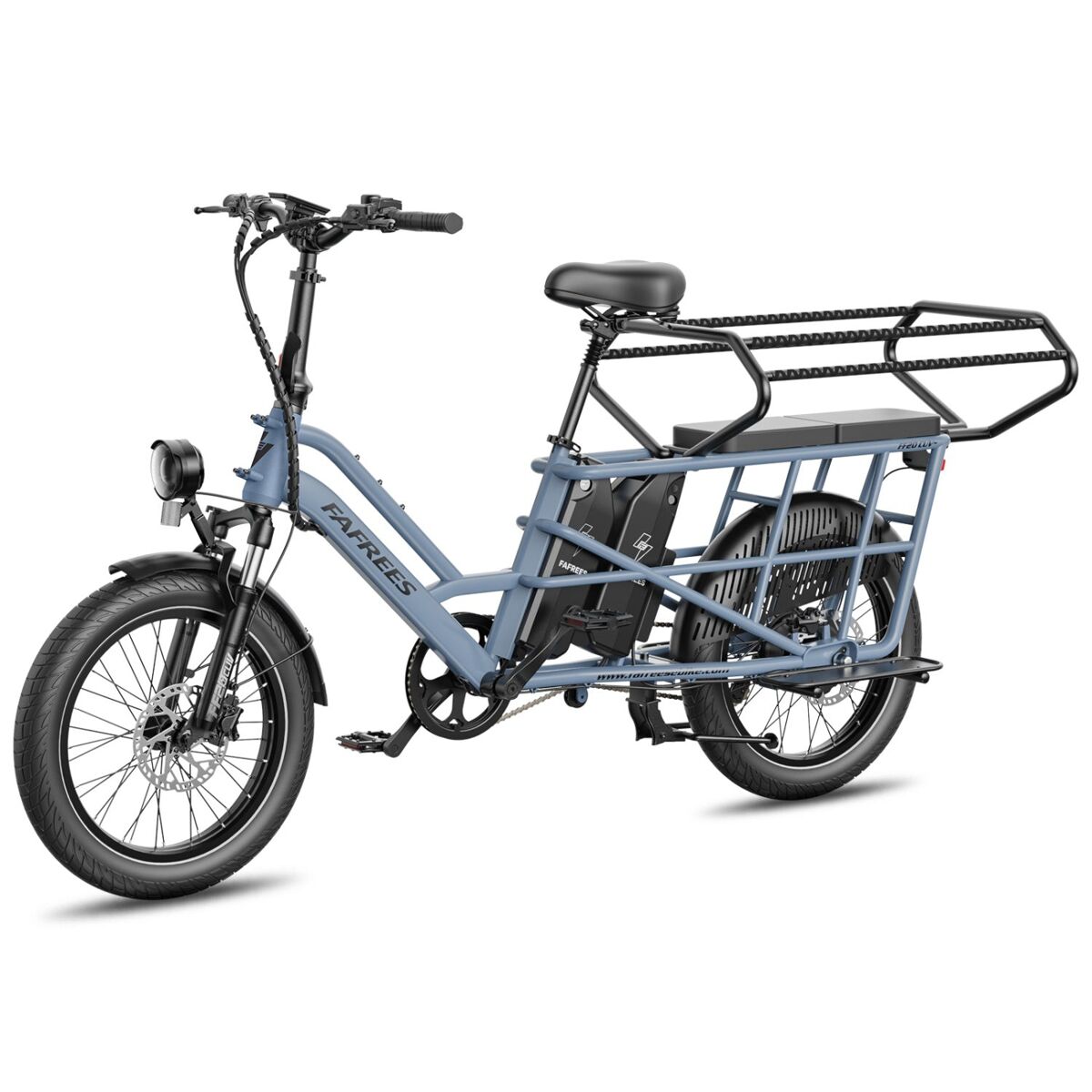 Asiento doble infantil fafrees ff20 cuv bici 24ah, 0-12 años carga 100kg bastidor acero anticorrosivo -azul