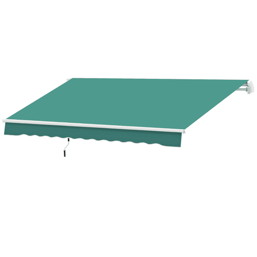 Toldo de parede com braço articulado e manivela, estrutura robusta em alumínio e cobertura em poliéster, 295 x 245 cm, verde. Toldo de parede com braço articulado e manivela, estrutura robusta em alumínio e cobertura em poliéster, 295 x 245 cm, verde.
