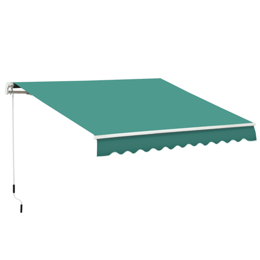 Toldo de parede com braço articulado e manivela, estrutura robusta em alumínio e cobertura em poliéster, 295 x 245 cm, verde. Toldo de parede com braço articulado e manivela, estrutura robusta em alumínio e cobertura em poliéster, 295 x 245 cm, verde.