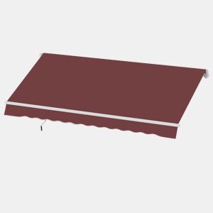 Toldo retrátil manual 3,5x2,5 m com ângulo ajustável, manivela, estrutura de alumínio e proteção UPF30+, vermelho vinho
