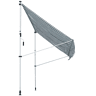 Toldo retrátil manual 300x150x170-280 cm com altura ajustável, manivela e proteção solar para terraço verde