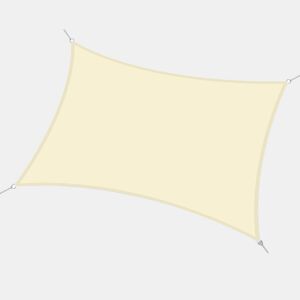 Vela de sombreamento retangular 4x3 m para jardim, pátio e terraço, em poliéster bege com proteção UV.