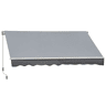 Toldo retrátil manual 4x2,5 cm para varanda com manivela, estrutura de alumínio anti-UV para janelas de jardim, cinza