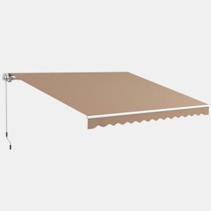 Toldo para varanda 350x250 cm com manivela metálica, impermeável e resistente aos raios UV para jardim, terraço e janelas, marrom.