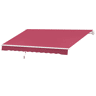Toldo manual 395x245 cm com manivela, para varanda, terraço ou pátio, em alumínio e tecido de poliéster 280 gm², com proteção UV, vermelho.