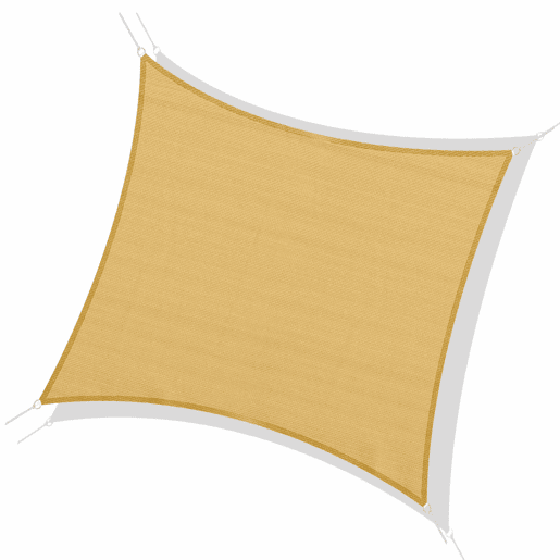 Vela de sombreamento quadrada 3x3 m para jardim, pátio e terraço, em HDPE com proteção UV e respirável, cor areia. Vela de sombreamento quadrada 3x3 m para jardim, pátio e terraço, em HDPE com proteção UV e respirável, cor areia.
