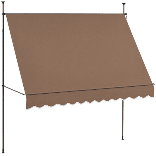 Toldo retrátil manual com manivela, 300x120x210-300 cm, com altura ajustável, impermeável e resistente aos raios UV, cor café. Toldo retrátil manual com manivela, 300x120x210-300 cm, com altura ajustável, impermeável e resistente aos raios UV, cor café.
