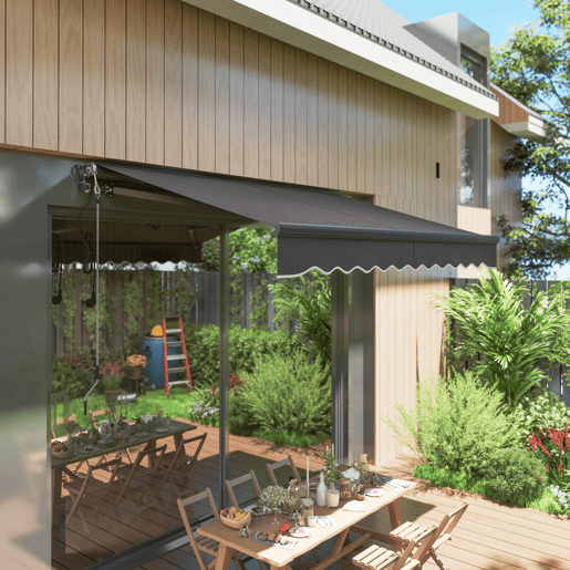 Toldo elétrico retrátil com manivela, inclinação ajustável e proteção UV para jardimterraço, 296 x 250 cm, cinza escuro. Toldo elétrico retrátil com manivela, inclinação ajustável e proteção UV para jardimterraço, 296 x 250 cm, cinza escuro.