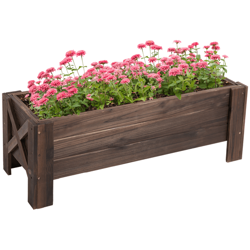 Vaso de madeira retangular com pés elevados e 2 orifícios de drenagem para flores e plantas, 100 x 36,5 x 36 cm, marrom. Vaso de madeira retangular com pés elevados e 2 orifícios de drenagem para flores e plantas, 100 x 36,5 x 36 cm, marrom.