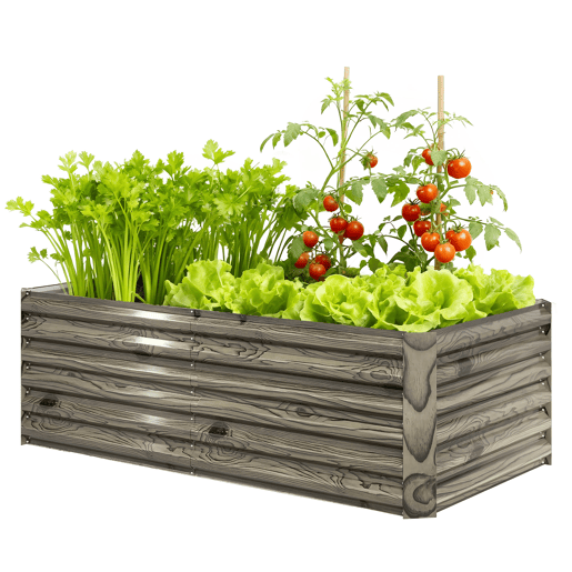 Vaso retangular grande em aço galvanizado para exterior, com base aberta, 180x90x57,5 cm, cor natural. Vaso retangular grande em aço galvanizado para exterior, com base aberta, 180x90x57,5 cm, cor natural.