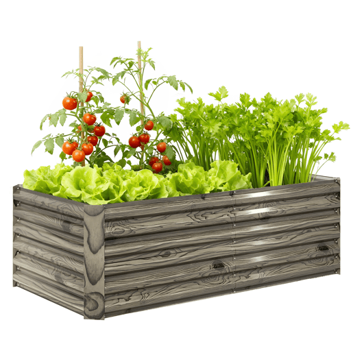 Vaso retangular grande em aço galvanizado para exterior, com base aberta, 180x90x57,5 cm, cor natural. Vaso retangular grande em aço galvanizado para exterior, com base aberta, 180x90x57,5 cm, cor natural.