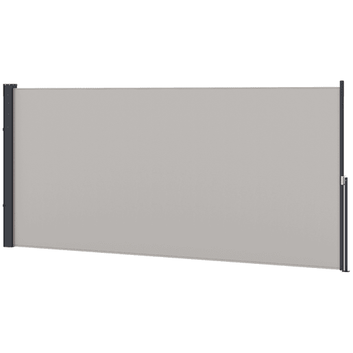 Toldo lateral retrátil, tela de privacidade enrolável, à prova d'água e com proteção UV, cinza claro. Toldo lateral retrátil, tela de privacidade enrolável, à prova d'água e com proteção UV, cinza claro.