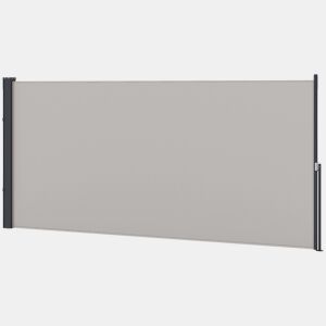 Toldo lateral retrátil, tela de privacidade enrolável, à prova d'água e com proteção UV, cinza claro.