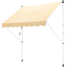 Toldo retrátil manual 300x150x170-280 cm com altura ajustável, manivela e proteção solar para terraço, laranja.