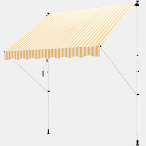 Toldo retrátil manual 300x150x170-280 cm com altura ajustável, manivela e proteção solar para terraço, laranja.