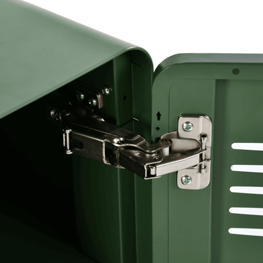 Armário Metálico Pequeno Com Porta e Prateleira Interna, Design Retrô Com Pés de Aço, Móvel Auxiliar Para Sala ou Quarto, Estrutura Resistente e Cantos Arredondados Verde