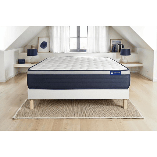 Conjunto de Estrado Branco + Colchão ACTISOM Actiflex Max (180x200 cm - molas ensacadas y Viscoelástica- Altura: 26 cm) Conjunto de Estrado Branco + Colchão ACTISOM Actiflex Max (180x200 cm - molas ensacadas y Viscoelástica- Altura: 26 cm)