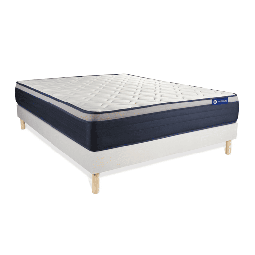 Conjunto de Estrado Branco + Colchão ACTISOM Actiflex Max (180x200 cm - molas ensacadas y Viscoelástica- Altura: 26 cm) Conjunto de Estrado Branco + Colchão ACTISOM Actiflex Max (180x200 cm - molas ensacadas y Viscoelástica- Altura: 26 cm)