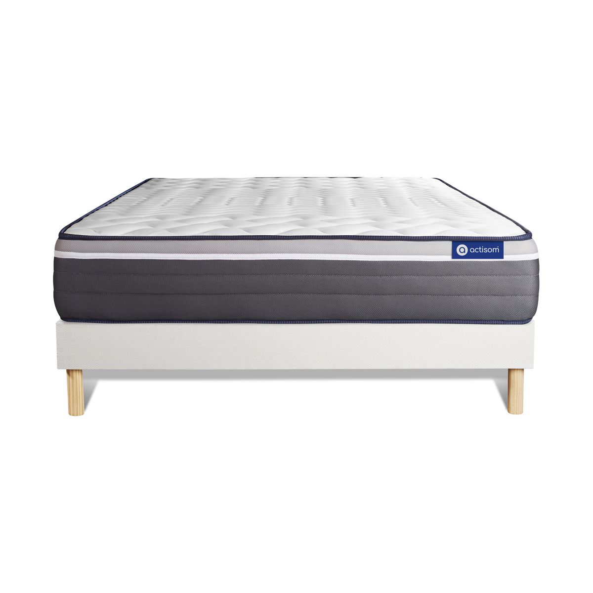 Pack colchón actimemo plus 140x190cm + somier multiláminas, espuma viscoelástica, 7 zonas de confort