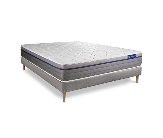 Pack colchón actimemo zen 150x200cm + somier, espuma viscoelástica, 7 zonas de confort