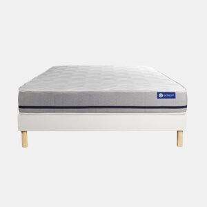 Conjunto de Estrado Branco + Colchão ACTISOM Actimemo Soft (140x200 cm - Espuma Viscoelástica- Altura: 20 cm)