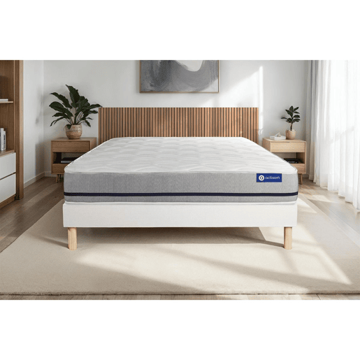 Conjunto de Estrado Branco + Colchão ACTISOM Actimemo Soft (140x200 cm - Espuma Viscoelástica- Altura: 20 cm) Conjunto de Estrado Branco + Colchão ACTISOM Actimemo Soft (140x200 cm - Espuma Viscoelástica- Altura: 20 cm)