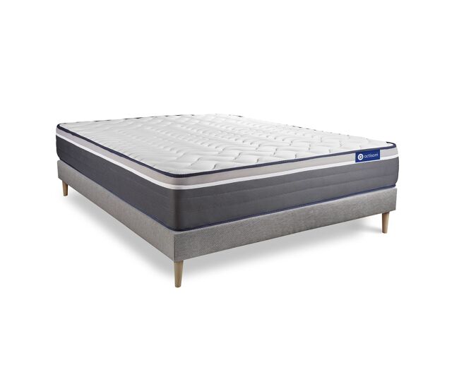 Pack colchón actimemo plus 135x190cm + somier, espuma viscoelástica, 7 zonas de confort