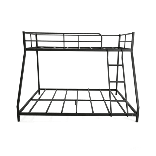 Cama dobrável de metal dupla 190x80  190x130 - estrutura compacta e robusta para adultos - preta