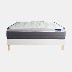 Conjunto de Estrado Branco + Colchão ACTISOM Actilatex Plus (160x200 cm - Espuma Viscoelástica- Altura: 26 cm)
