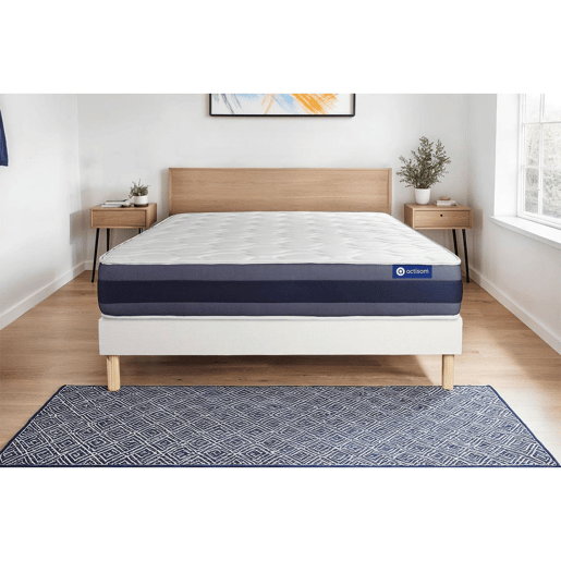Conjunto de Estrado Branco + Colchão ACTISOM Actimemo Morpho (140x190 cm - Espuma Viscoelástica- Altura: 24 cm)